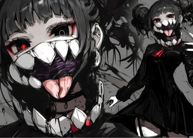 Anime Girl with Sharp Teeth Mask