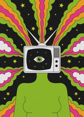 TV Head Psychedelic Art