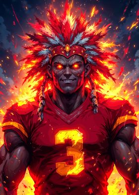 Indian Chief Football Warrior