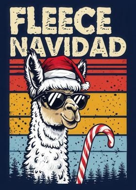 Fleece Navidad Llama Santa