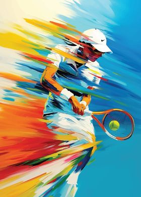 Tennis Player in Motion