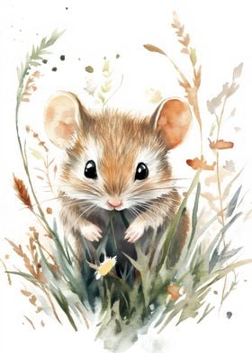 Cute Mouse in Grass