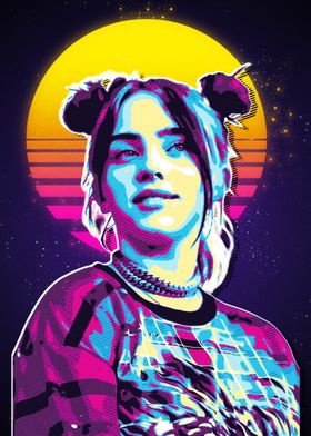 Billie Eilish Retro Art