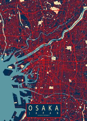 Osaka City Map Japan Hope