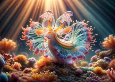 Sea Slug with Coral Reef