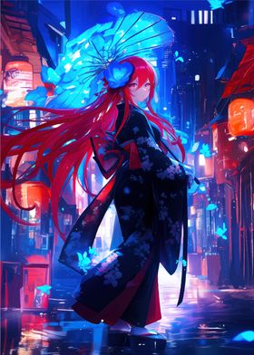 Anime Girl in Kimono