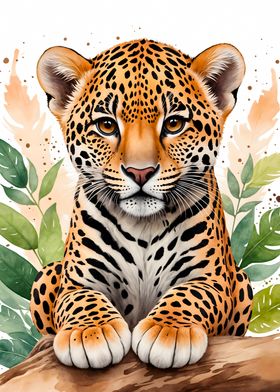 Leopard Cute Watercolor