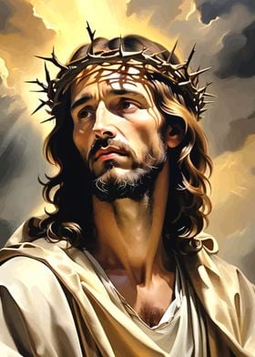 Jesus wears a crown of thorns