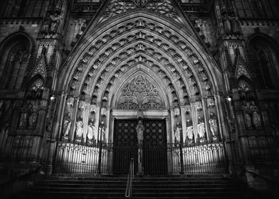 Barcelona Cathedral Gothic Portal