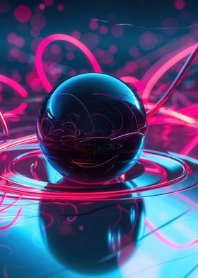 Neon Sphere Abstract