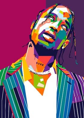 Travis Scott Pop Art Portrait