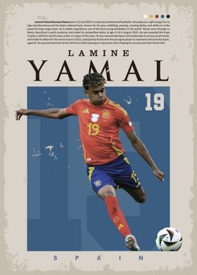 Lamine Yamal Spain Soccer Poster