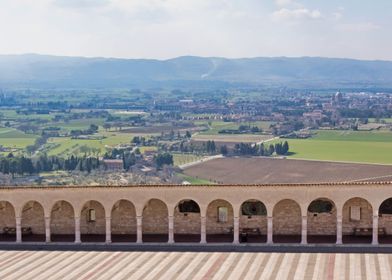 Assisi Italian Landscape from Colonnade