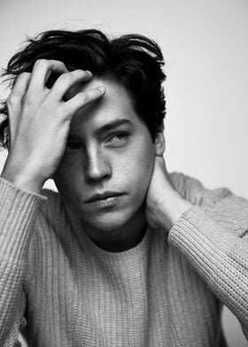 Cole Sprouse Black and White Portrait