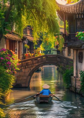 Waterway in Traditional Chinese Town