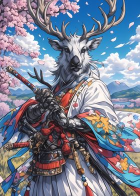 White Deer Samurai Cherry blosson