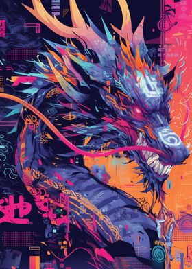 Cyberpunk Dragon Art