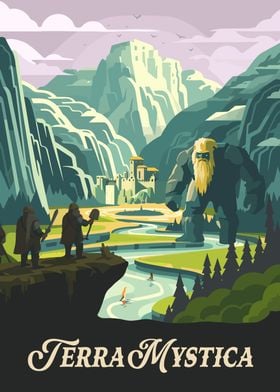 Terra Mystica Board Game Inspired Illustration Poster 