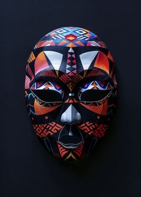 Tribal Mask with Geometric Patterns