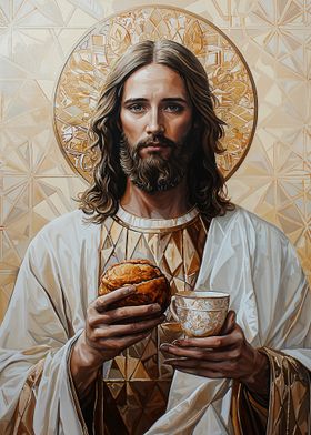 Jesus with Bread and Chalice