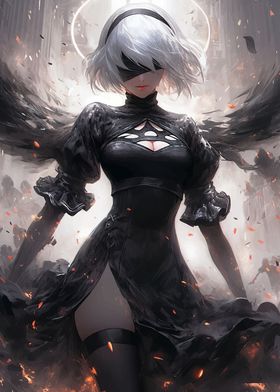 2B Nier Automata Anime Art