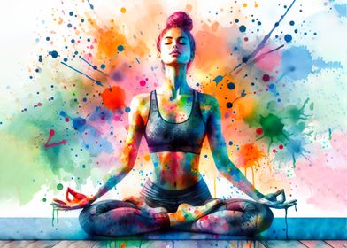 Yoga Watercolor Art