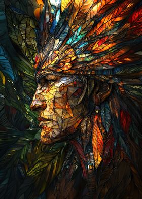 Native American Stained Glass