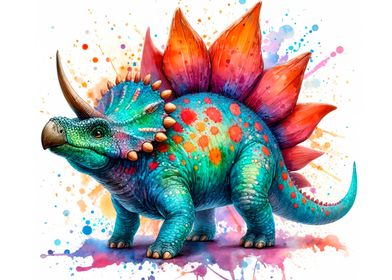 Colorful Dinosaur Art