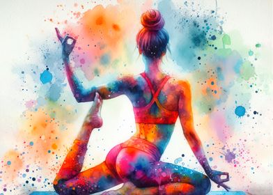 Yoga Watercolor Art