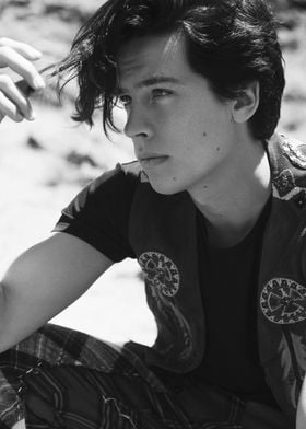 Cole Sprouse Black and White Portrait