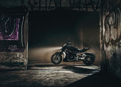 Ducati xdiavel Black Motorcycle in Urban Setting