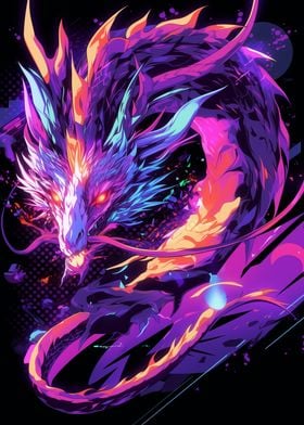 Neon Dragon Art