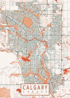 Calgary City Map Canada Bohemian