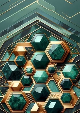 Emerald Gold Honeycombs 