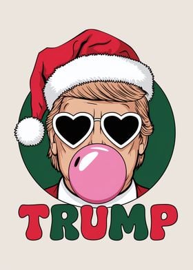 Funny Christmas Trump Santa Bubble Gum