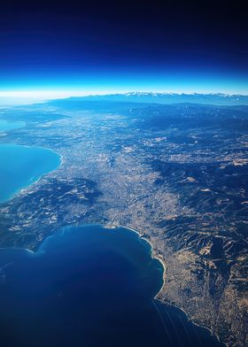 Aerial View of Coastal City