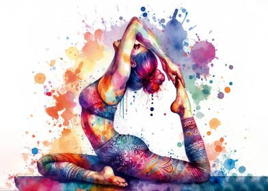 Yoga Watercolor Art