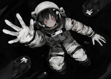 Anime Astronaut in Space