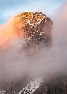 Mountain Peak in Mist