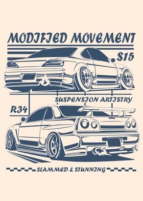 Modified Movement Car Illustration