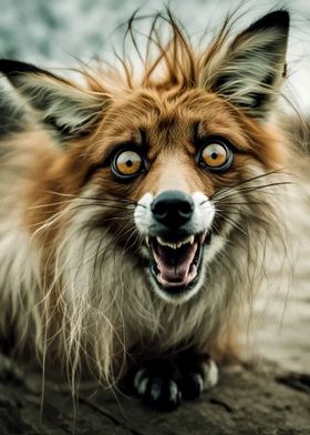 Fox with Wide Eyes