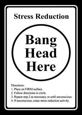 Bang Head Here Stress Reduction Funny