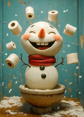 Snowman Toilet Paper Fun