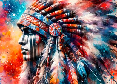 Native American Warrior Portrait