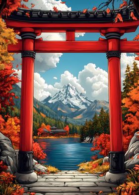 Japanese Mountain Torii Gate