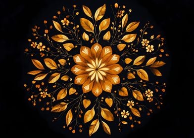 Golden Floral Mandala