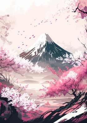 Mount Fuji with Cherry Blossoms