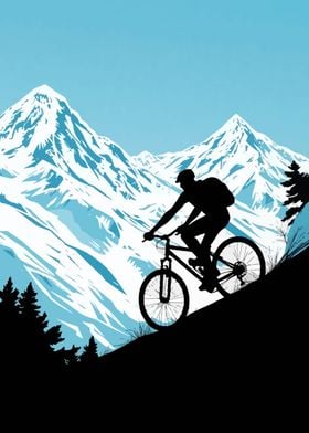 Mountain Biking Silhouette