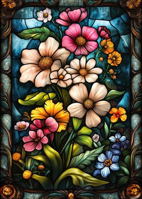 Stained Glass Floral Bouquet