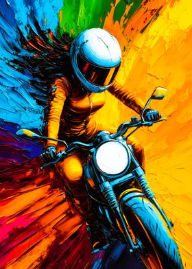 Woman Riding Motorcycle